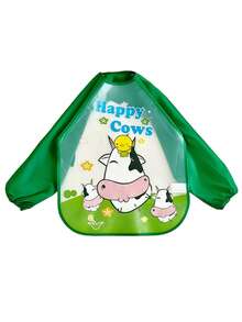 1 件儿童双面长袖罩衣/艺术围裙、喂食围兜，随机 1 件发货 - 彩色 - 查看 3