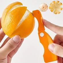 1PC Easy To Grip Stainless Steel Fruit And Vegetable Peeler With Durable Plastic Handle - Perfect For Lemons, Grapefruits, Etc. - Essential Kitchen Tools, Creative Peelers, Fruit Cutters, Small Tools - Orange - View 3