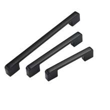 Aluminum Alloy Matt Black Handle Cabinet Door Handles And Pulls Cupboard Wardrobe Kitchen Drawer Knobs