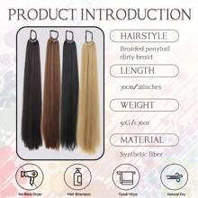 Braid DIY Ponytail Extensions Synthetic With Hair Tie Wrap Around Hair Braid Extensions Tail Rubber Band Hair Ring 28 Inch Ombre