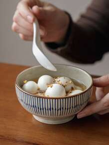 1pc/2pcs/4pcs Japanese Style Underglaze Ceramic Rice Bowls, Vintage Sesame Glaze Compact Rice Bowls, Japanese Sesame Glaze Ceramic Bowls, Underglaze Rice Bowls, Round Rice Bowls, Daily Dining Rice Bowls, Single Serve Rice Bowls, Family Gathering Rice Bowls, Retro Rice Bowls, Premium Rice Bowls,School Supplies