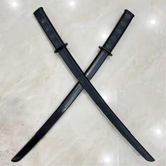 Set de 2 piezas de espadas de samurái de plástico extensibles para juegos de roles, decoración coleccionable elegante y atractiva, lavar a mano/limpiar en seco