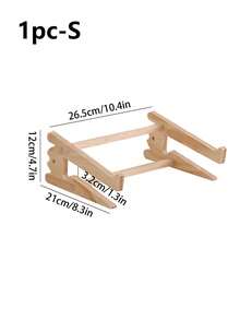 1pc/2pcs Wooden Laptop Stand, Elevated Gaming Laptop Stand, Elevated Computer Desktop Cooling Base - Wood Color - View 10