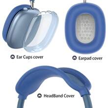 Funda de silicona para auriculares Max, cubierta suave de TPU transparente para los cascos/almohadillas de oreja/cubierta de la diadema, accesorios transparentes compatibles con Apple Max (2024/2020)(USB-C/Lightning)