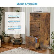 Karl Home 3-Drawer Brown MDF 15.35in. W Vertical File Cabinet - 1 - View 5
