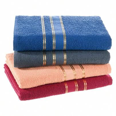 Kit 04 Peças Toalha De Banho 100% Algodão Tek Escala Laune Haus