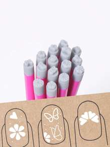 1-30 pièces Ensemble de stylos de tamponnage pour nail art, outils de tamponnage pour ongles en silicone, stylos de transfert d'impression de motifs de papillons et de fleurs pour nail art, kit de conception de tampons à ongles pour l'été, l'école