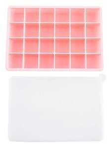 قالب ثلج سيليكوني بغطاء، شكل مربع، مقاوم للروائح والبكتيريا، للحفظ المنزلي قطعة واحدة - متعدد الألوان - مشاهدة 10