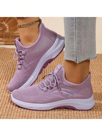 New Fashion Sport Shoes, Korean Style Mesh Shoes, Breathable Anti-Slip Lightweight Running Sneakers, Casual