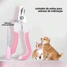 Nail Clippers For Small, Medium And Large Dogs And Cats Pet Nail Polisher - Pink - View 1