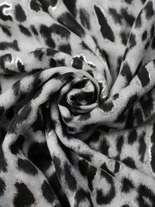 1pc Women's Lightweight Foil Geometric & Leopard Print Pattern Scarf, Summer Shawl - Multicolor - View 9