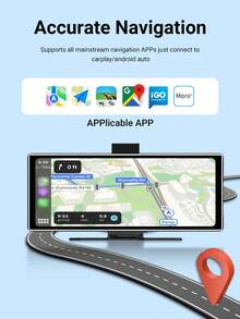 XUDA 2025 NEW 11.26 Inch 4K DVR Wireless Carplay And Android Auto Portable Dash Cam IPS Touch Screen Bluetooth Audio Dual Lens Recorder