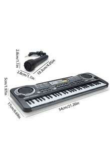 1 pièce Piano électronique de 61 touches pour enfants, jouet musical multifonctionnel, piano pour débutants pour l'éducation précoce, les accessoires varient en couleur