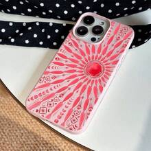 1pcs Sun Totem  Pattern Texture Phone Case For IPhone 16 Pro Max 15 14 13 12 11 Pro Plus IP13ProMax/IP14ProMax X Xs Case - trắng - Xem 5