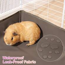 Waterproof Guinea  Cage Liner, Washable Tarp Bottom Base, Cage Liners Small Animals, Hamster Chinchilla Hedgehog Ferret Rabbit (Tan Brown-Paw, 28 X 56) - Tan Brown-paw - View 5