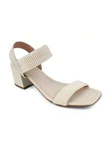 Women's Casual Sandals Thick Heel 5CM Elastic Straps Easy Fit Female Fashion - White - View 3