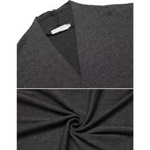Newchoice Womens Casual Lightweight Long Sleeve Cardigan Soft Drape Open Front Fall Dusters (S-3XL) - Dark Grey - View 7