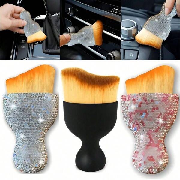 1pc Car Interior Detailing Brush, Auto Interior Soft Hair Removal Brush,Car Cleaning Brush Interior Soft Bristles Detailing Brush Dusting Tool For Car,Home,Office,Computer,Keyboard,Car Decoration