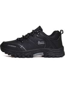 Men's Waterproof Hiking Shoes - Non-Slip, Durable Outdoor Adventure Sneakers With Rugged Rubber Sole, Lace-Up Design, Gray & Blue For Hiking, Trekking & Casual Wear, Spring Autumn Shoes | Modern Laceup Shoes | Durable Rubber Sole, Hiking Accessories