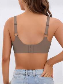 2pcs/Set Plus Size Women Smooth Invisible Plunge Bras, Thin Sexy Deep V Lightly Lined Push Up Bras - Multicolor - View 2