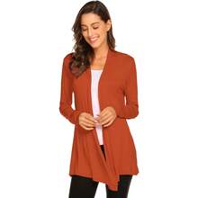 Newchoice Womens Casual Lightweight Long Sleeve Cardigan Soft Drape Open Front Fall Dusters (S-3XL) - Burnt Orange - View 2