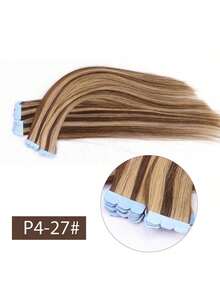 Invisible Mini Tape In Hair Extensions 10 PCS Human Hair Natural Tape In Hair Extentions 3x0.8cm Invisible Tape 12-24Inch Length Real Human Hair Machine -Remy Hair Straight Natural Hair Skin Weft Invisible Glue In Human Hairpiece Can Be Permed Or Dyed Easy To Shape Happy Halloween Can Be Dyed Colorful DIY - SP4/27 - 查看 3
