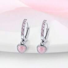 1 chiếc bông tai hình trái tim bằng bạc 925, thời trang và độc đáo, thích hợp cho những buổi hẹn hò lãng mạn vào mùa xuân/hè, tỏa sáng nhẹ nhàng vào ban đêm, kiểu dáng công chúa mộng mơ, nhẹ nhàng và đa năng, tiện dụng cho việc đi làm và đến trường, lựa chọn tối giản cao cấp hàng ngày, món đồ thiết yếu ngọt ngào và trẻ trung, tuyệt vời cho cuộc sống sinh viên, du lịch và chụp ảnh. - Hồng - Xem 5