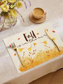 1 buc/4 buc/6 buc/60 buc covorașe izolate cu veveriță, dovleac, frunze de arțar, covorașe din in Hello Autumn, covorașe ușor de curățat, potrivite pentru casă, restaurant, decor pentru masă, rechizite pentru casă
