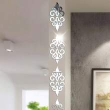 Set de 10 piezas de pegatinas de espejo decorativas autoadhesivas y removibles de acrílico hueco para la cintura. Adhesivos de espejo DIY para decoración del hogar, a prueba de agua y resistentes al aceite, adecuados para decorar salas de estar, dormitorios, baños, pasillos y oficinas (plata/oro/negro)