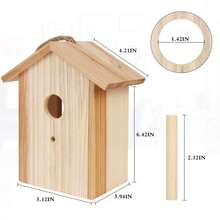 Transparent Window Bird House With Suction Cup And Lanyard – Upgraded Wooden Outdoor Bird Nest For Easy Viewing And Garden Decor - màu nâu - Xem 3