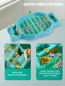 NEUSNEY 1pc Mini Tabletop Soccer Game Table, Interactive Desktop Foosball For Kids & Adults, Gifts For Girls & Boys (Random Accessories) - Green B - View 6