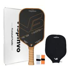 VISPINVO Pickleball Paddle, 16MM T700 Thermoformed Raw Carbon Fiber Pickleball Paddle, USAPA Approved, Polypropylene Honeycomb Core, Foam Injected Edges For Expanded Sweet Spot, Control And Balance