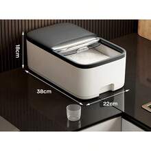 Caja de almacenamiento de arroz para el hogar, 10KG, con tapa, a prueba de insectos, a prueba de humedad, tarro sellado de grano, contenedor de cocina para almacenar granos secos - negro 10 kg - Ver 13