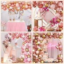 115pcs Rose Gold Balloon Arch & Garland Kit, Assorted Sizes 18" 12" 10" 5" Pink White Gold Metallic Latex Balloons For Graduation, Birthday, Bridal, Baby Shower, Party Decor - Mixed Colors - View 5