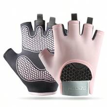 1 双无指健身手套，握力出色，轻便透气的健身手套，适合户外骑行、攀岩、健身房训练、跳绳和举重，款式多样的健身房配件，运动，健身房，家庭锻炼，女士健身手套，拳击手套，健身手套，健身手套，男士健身手套 - 粉色 - 查看 12
