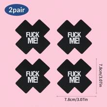 Letter Printed Heart Nipple Cover, Invisible Anti-Bulge Self-Adhesive Sticker, Ladies' Lingerie And Panties Accessories, For Rave