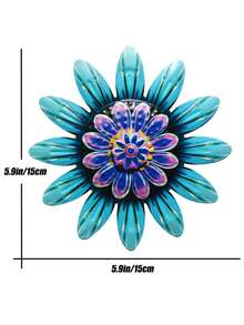 1 Stück/ 4 Stück Farbenfrohe Metallblumen Wanddekoration - Bunte Außen-, Garten-, Terrassen-, Wohnzimmer-, Party- und Hochzeitsdekoration - Ohne Strombedarf - Perfekt für Zaun oder Wandakzente, Terrassendekoration, Blumenmuster Design, langanhaltend Außendekoration