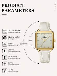 BIDEN 1件装女士简约奢华腕表，时尚优雅2025新款女士腕表