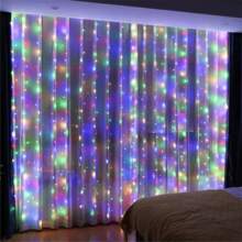 1 Stück USB Vorhang Lichterkette, 8 Beleuchtungsmodi, warm/weiß/farbwechselnd, mit Fernbedienung, geeignet für Zuhause, Schlafzimmer, Weihnachtsbaum, Halloween, Erntedankfest, Hochzeitsfeier, Innendekor, Weihnachtsgeschenk