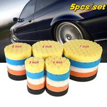3/4/5/6/7 Zoll 5 Stück Auto Polierpad Set, selbstklebende Polierschwamm Scheiben für Auto Poliermaschine Bohrgerät, Strandutensilien, Strandaccessoires, Pool Schwimmhilfe