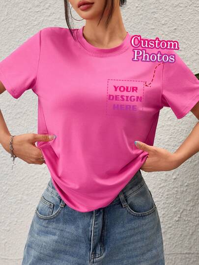 Camisetas personalizadas para mujeres: Agregue sus propias fotos (paisajes / insignias / fotos de pareja / fotos familiares / selfies / mascotas, etc.), diseñe sus propias camisetas impresas personalizadas como regalos para novias, camisas de citas para parejas, etc., para aniversarios, San Valentín, Día de la Madre, cumpleaños, fiestas, etc. Camisetas personalizadas de hombros rectos, blusas de mujer, camisetas gráficas personalizadas, camisetas de manga corta para mujer, blusas.