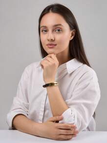 1 Stück PU Leder Armband, neues elegantes Design mit verstellbarer Schnalle, geeignet als Geschenk und für den täglichen Gebrauch