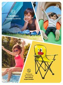 Sillas Plegables Para Camping Infantiles - Amarillo - Ver 3