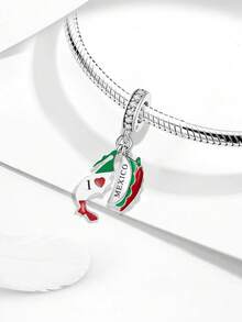 1件时尚西班牙串珠吊坠，适合女士手链、手镯DIY饰品制作和日常穿搭，是女孩的理想配饰。 - 銀色 - 查看 5