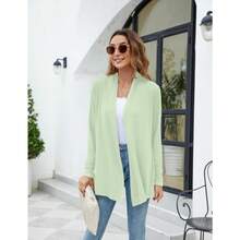 Newchoice Womens Casual Lightweight Long Sleeve Cardigan Soft Drape Open Front Fall Dusters (S-3XL) - Faded Sage - 查看 5