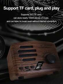 Retro Bluetooth Speaker, Nostalgic Mini Bluetooth Audio Player, Micro USB Rechargeable Cute Portable Outdoor Speaker