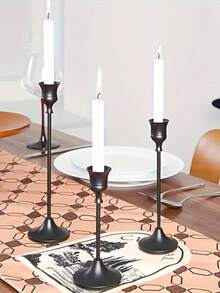 3/6/12/30 Pcs Gold Metal Candle Holders, Candle Stands, Suitable For Fireplace, Party, Christmas, Halloween, Dinner, Wedding, Anniversary, Birthday And Other Occasions, Can Be Used As Tabletop Center Decor (Candles Not Included)