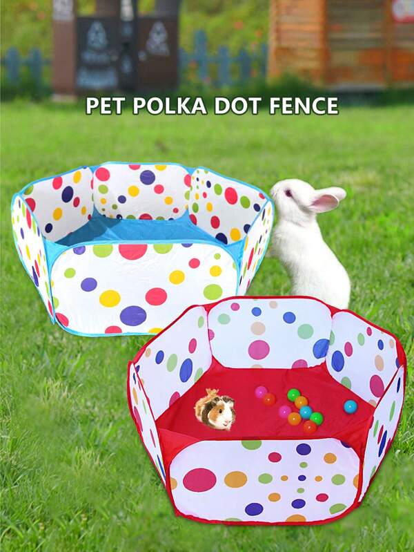 Dot Pattern Pet Fence, Hamster Cage, Portable Foldable Indoor Outdoor Pop-Up Small Animal Fence, Hamster Track, For Hamsters, Guinea Pigs, Rabbits, Hedgehogs