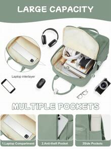 Mochila Escolar Infantil, Mochila de Computador de Lazer Adequada para Notebook de 14 Polegadas/Tablet de 12,9 Polegadas, Mochila Escolar de 20L Simplicidade para Adolescentes, Mochilas para Laptop Leves com Compartimento para Laptop, Mochila de Mão com Vários Bolsos, Múltiplas Cores Disponíveis, Bolsa de 10*5*15 Polegadas