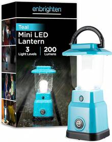 Linterna LED Mini para Camping Enbrighten, Alimentada por Batería, 200 Lúmenes, 40 Horas de Duración, 3 Niveles de Luz, Ideal para Senderismo, Actividades al Aire Libre, Emergencias, Nieve, Huracanes y Tormentas, Verde Azulado, 49561 - verde - Ver 3